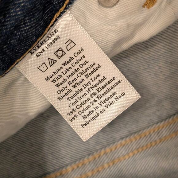 Everlane Womens Regular Fit High Rise Denim Straight Jeans Blue Size 28 - Picture 4 of 13